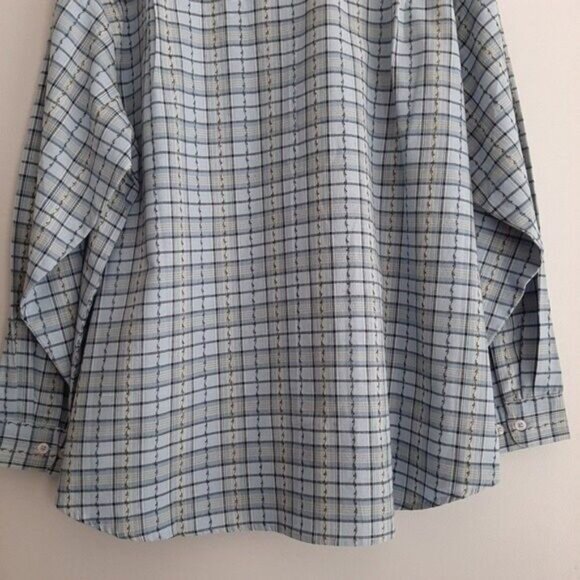 PENMANS Button Down Plaid Check Shirt Blue PLUS Sz 3X - Picture 7 of 10